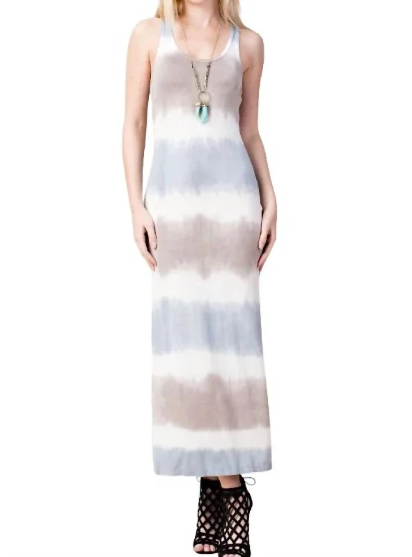 Style Redefined Lottie Tie-Dye Maxi Dress In White Multi Ethnic Cultural Event Wear