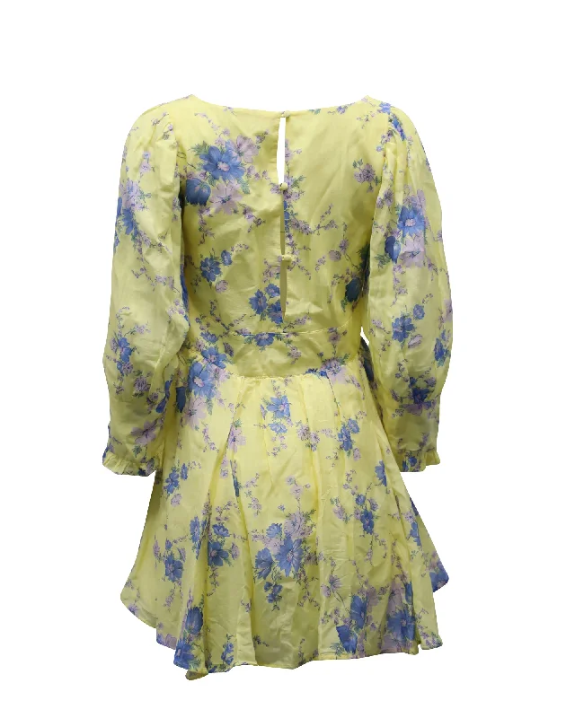 Additional Time-Limited Offers LoveShackFancy Ross Floral Mini Dress in Yellow Cotton Hollywood Glam Award - Show Style