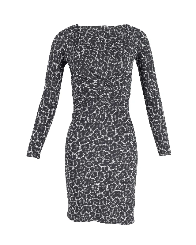 Save Big Michael Kors Midi Dress in Animal Print Polyester Graceful Movement