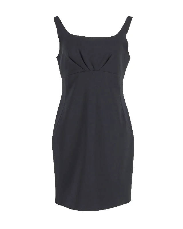 Urban Fashion Moschino Square Neck Mini Dress in Black Polyester Holiday Sale