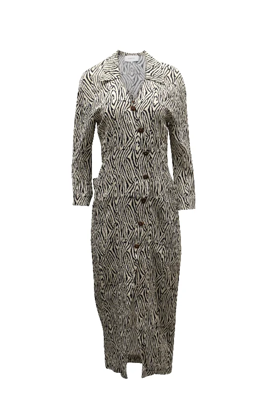 Limited Time Offer Nanushka Capri Zebra-print Midi Dress In Animal Print Viscose Great Prices on Feminine Styles