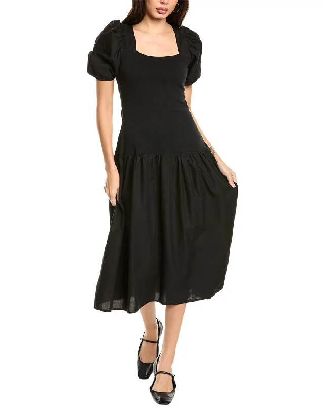 Glamorous Fashion Offers Nation LTD Cordelia Lace Up Midi Dress Big Savings on Minimalist Office Styles