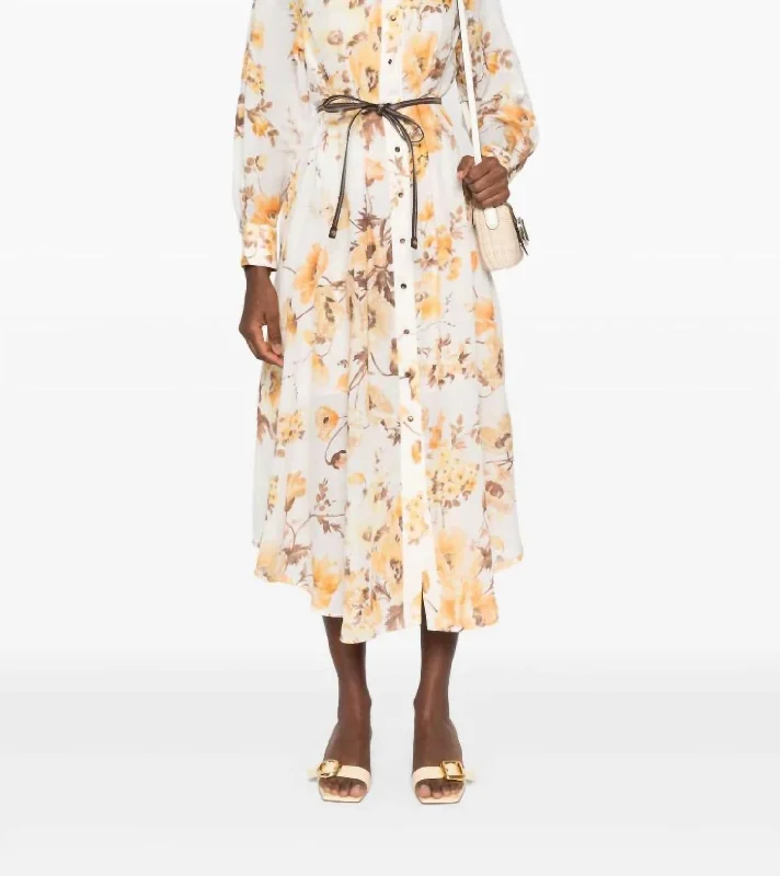 Big Discounts Ottie Tuck Shirt Dress In Orange Floral Elevated Style