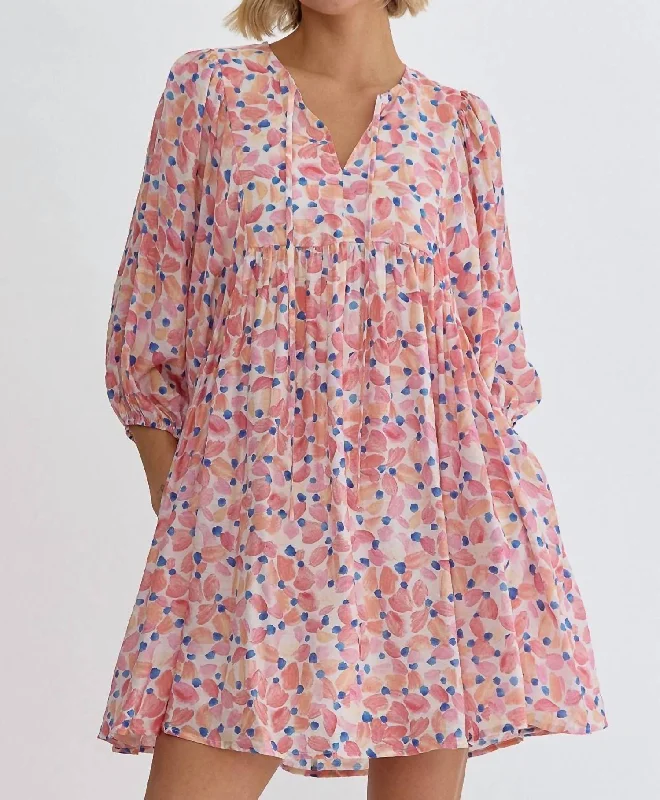 Casual Chic Deals Petal Print Mini Dress In Blush Beat the Heat in Tropical Styles