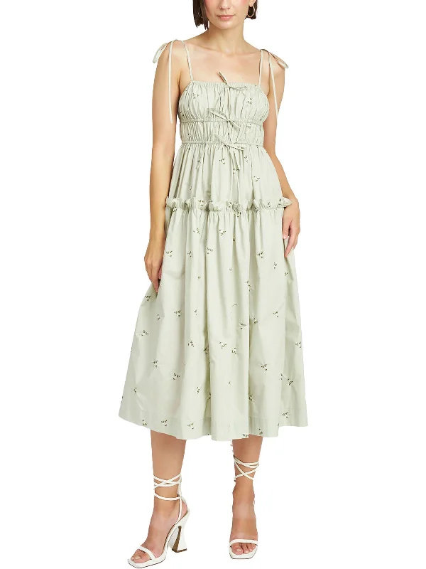 Shop Sales Reagan Womens Floral Embroidered Midi Dress Beat the Heat in Tropical Styles