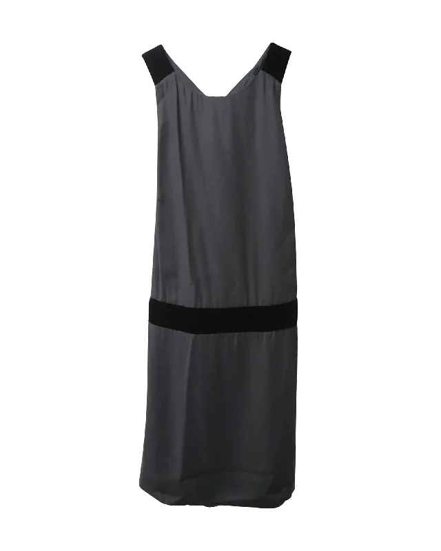 Premium Style Offers Red Valentino Backless Mini Dress with Velvet Bow in Grey Polyester Graceful Movement