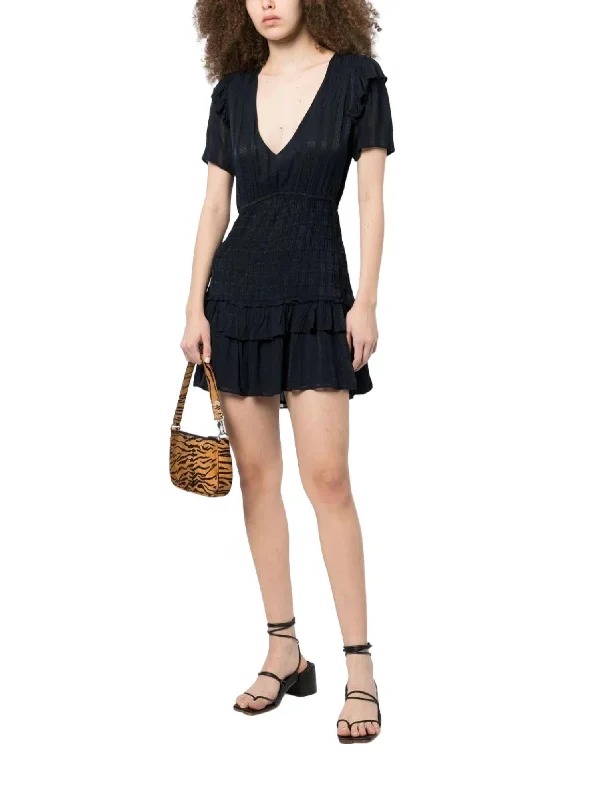 Chic And Edgy Rena Mini Dress In Midnight Great Deals on Ethnic Cultural Wear