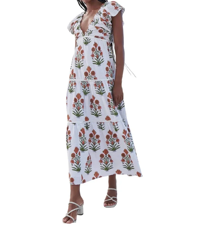 Timeless Elegance Sale Sallyann Maxi Dress In Poppy Fields Tropical Island - Inspired Attire