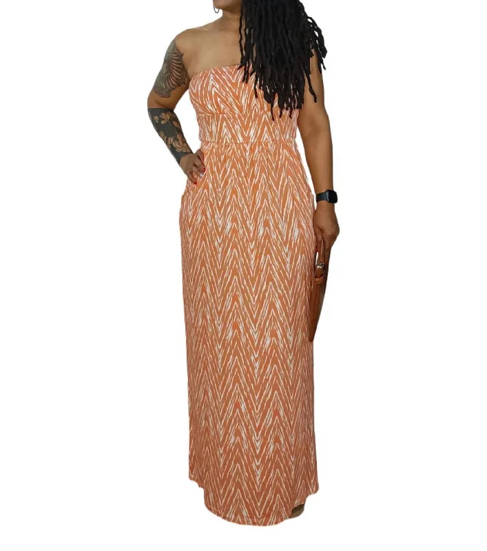 Stylish Deals Strapless Maxi Dress In Coral Everyday Glamour