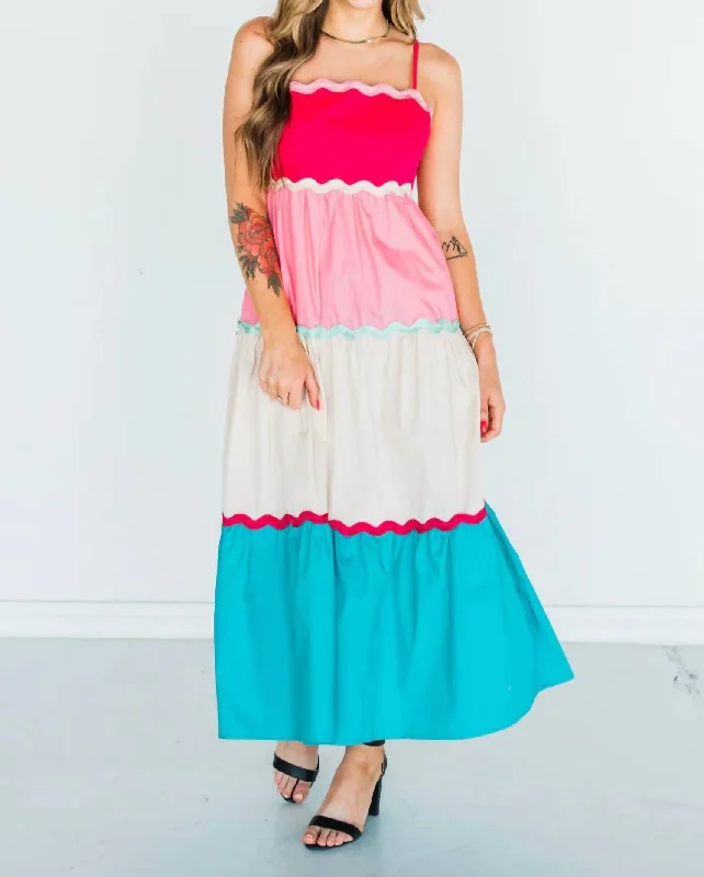 Trend Leading Collection Sun Lovin' Barbie Maxi Dress In Multi Casual Weekend Relaxed Style