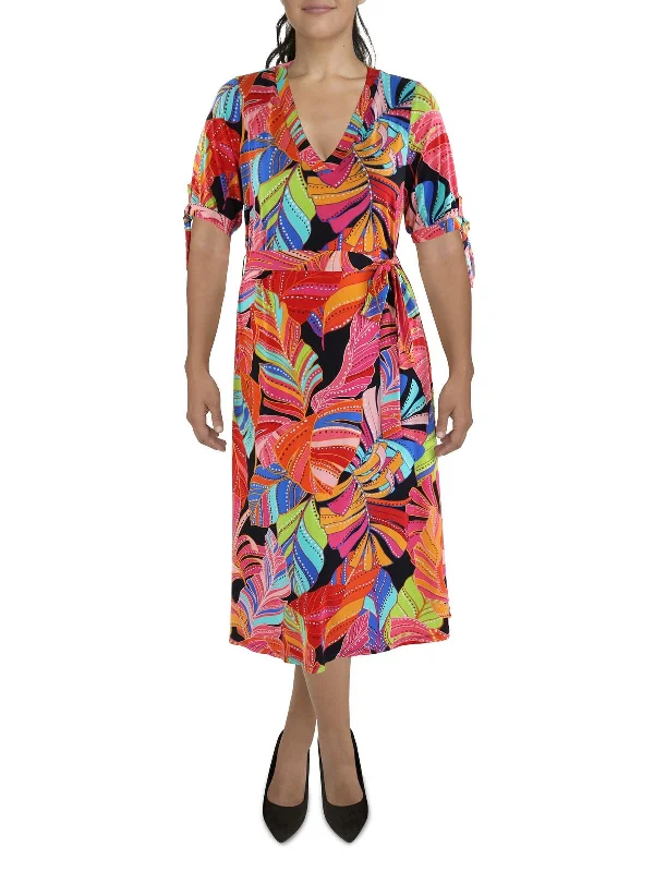 Fashionista Sale Womens Below Knee Tie Sleeve Midi Dress Spring Fling Sale