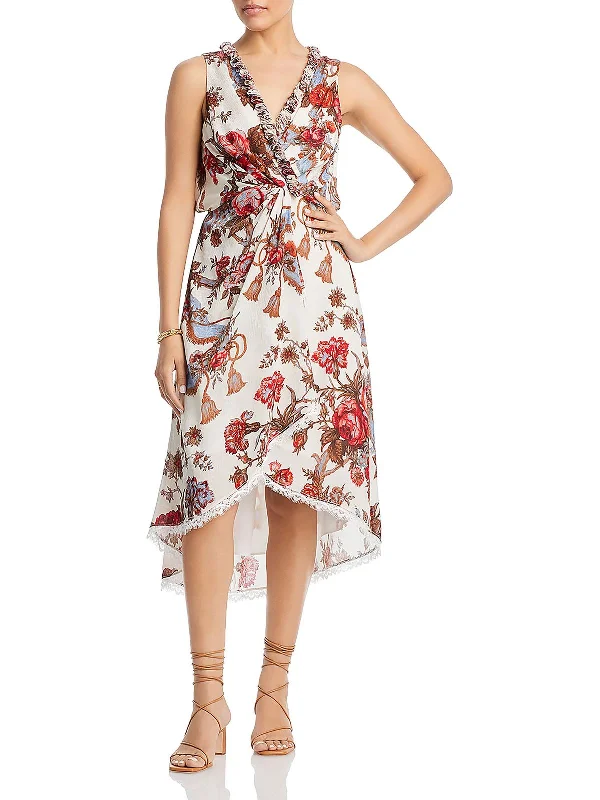 Chic And Trendy Womens Chiffon Floral Midi Dress Buy More, Save More