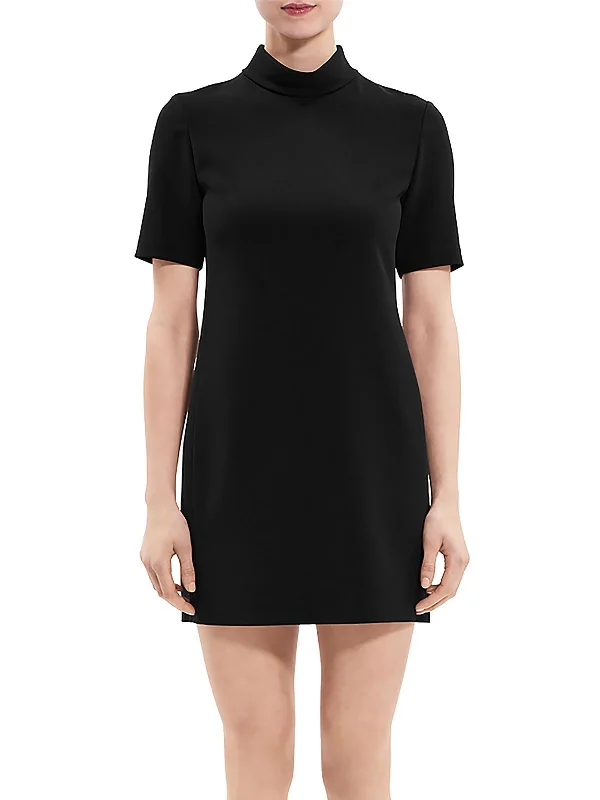 Season Sale Womens Crepe Short Sleeve Mini Dress Flash Sale