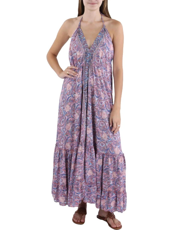 Big Savings Womens Full Length Paisley Maxi Dress Huge Savings on Parisian Styles