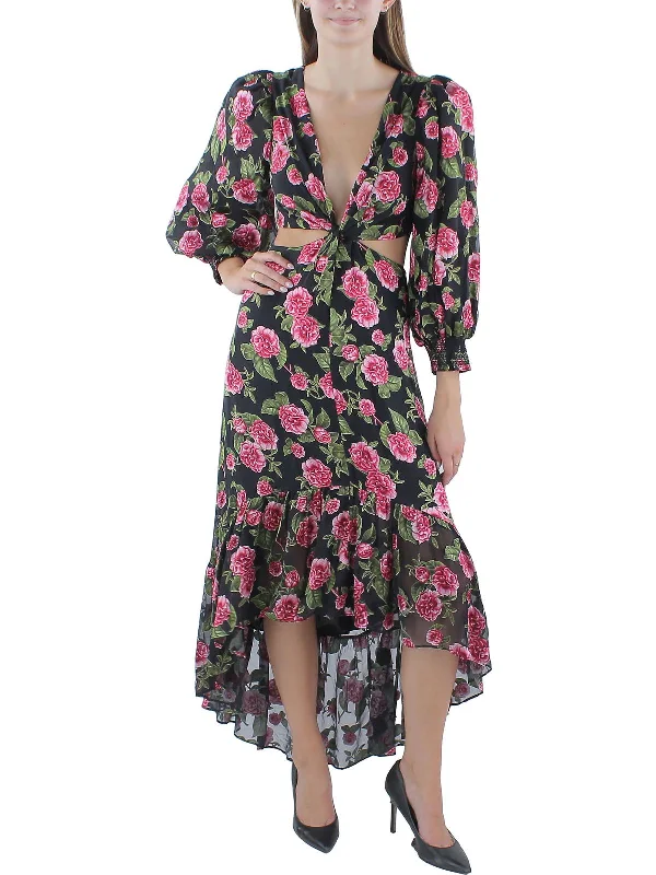 Contemporary Fashion Sale Womens Twist Front Floral Print Maxi Dress Effortless Comfort